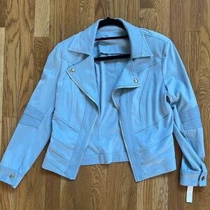 Light blue suede jacket